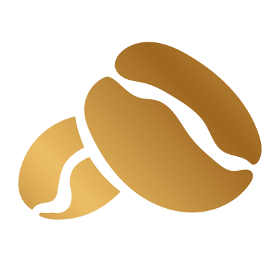 Golden icon coffee bean